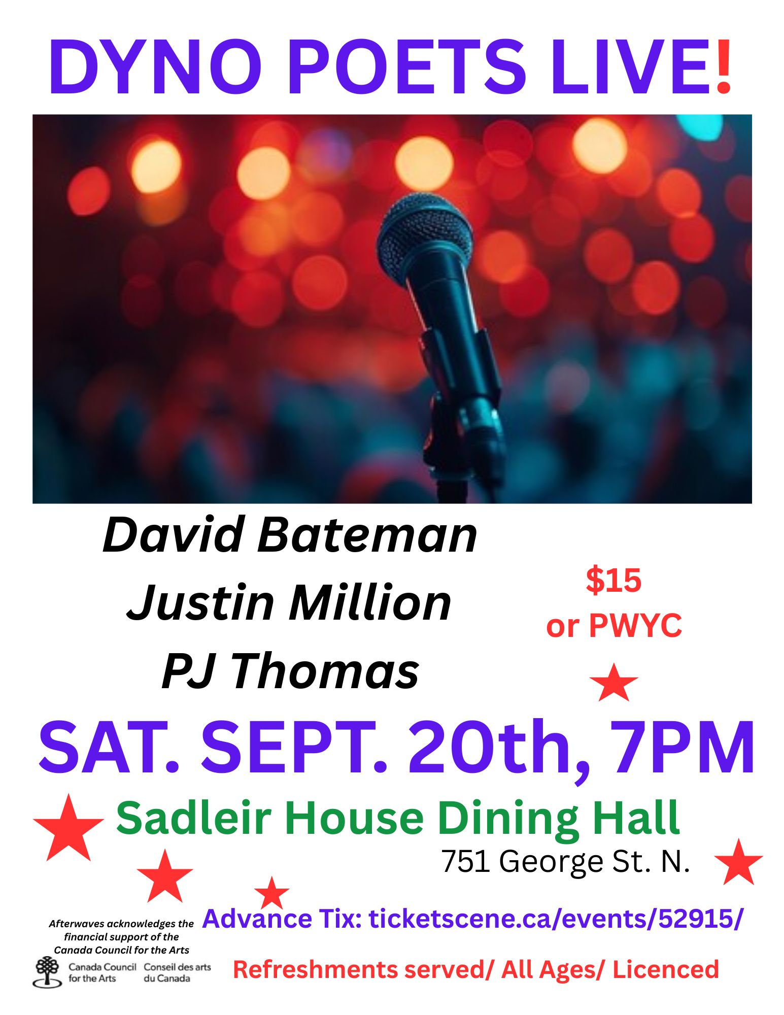 DYNO POETS LIVE w/PJ Thomas, Justin Million, David Bateman