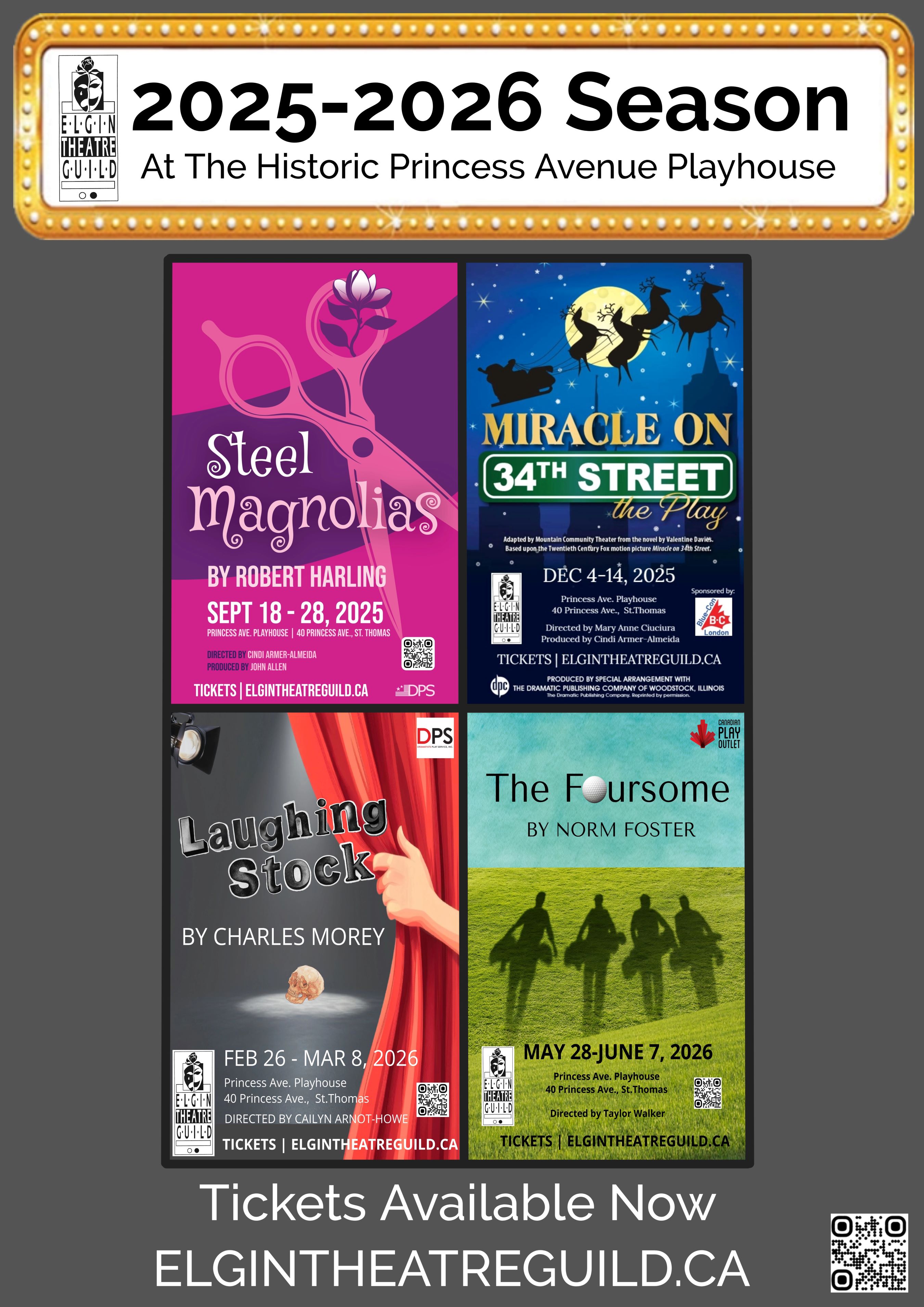 2025/26 Elgin Theatre Guild Season Pass
