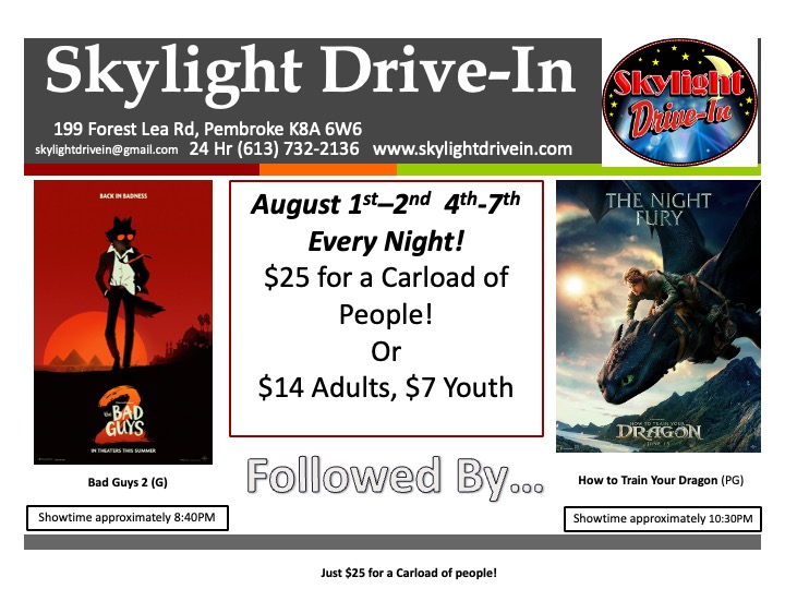 Skylight Drive-In! Bad Guys 2 Followed By...How to Train Your Dragon