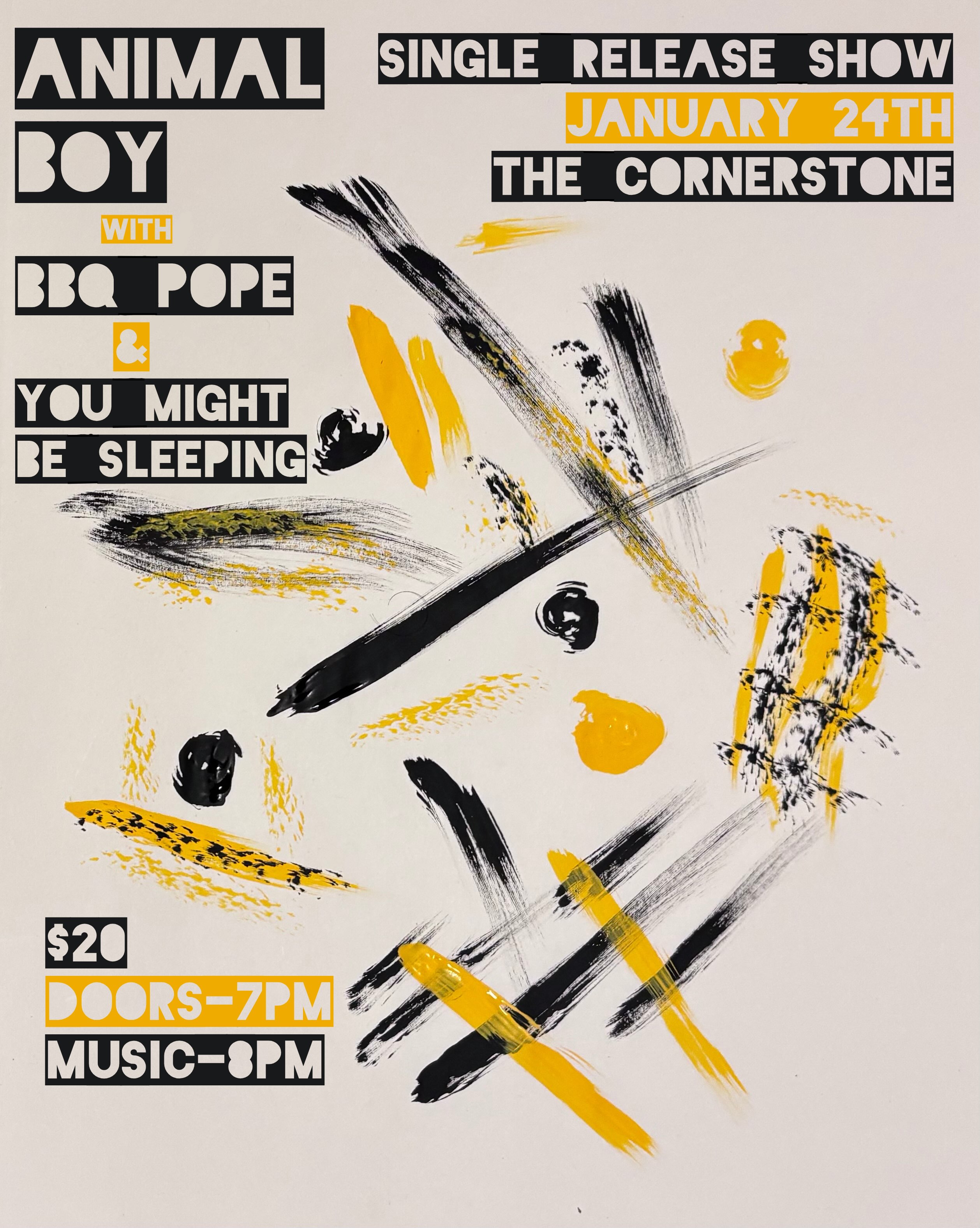 Animal Boy Single Release Show W/ BBQ Pope & You Might Be Sleeping