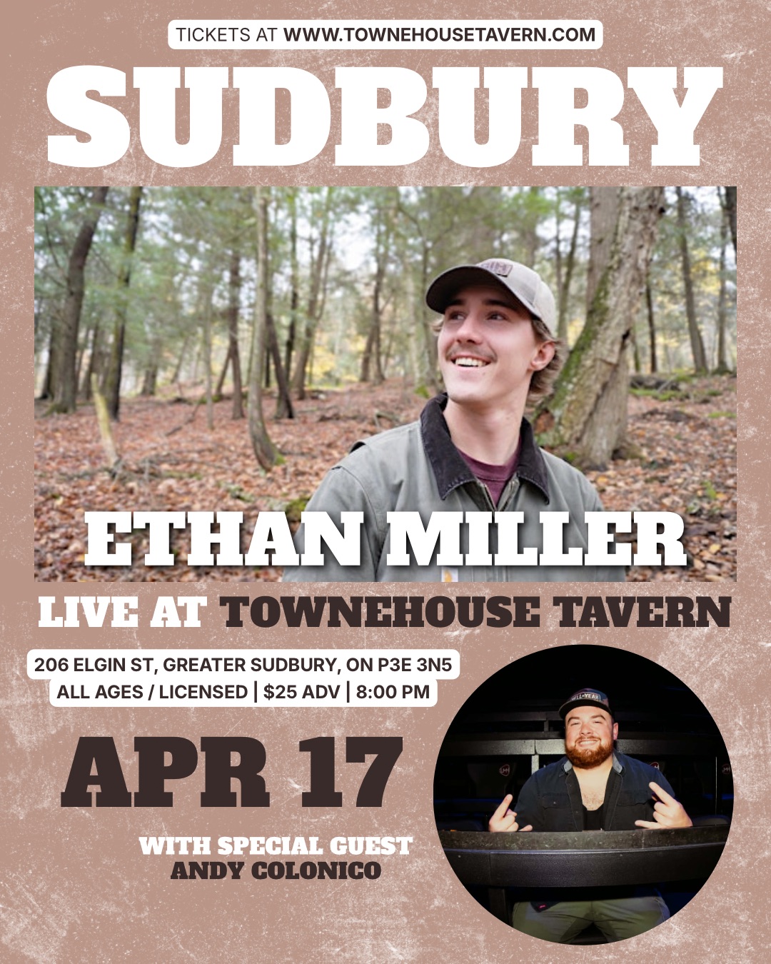 Ethan Miller with special guest Andy Colonico LIVE in Sudbury