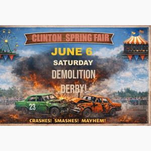 Clinton Spring Fair SATURDAY DEMOLITION DERBY & MIDWAY