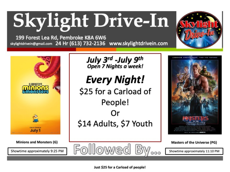 Skylight Drive-In! Minions And Monsters WITH Masters of the Universe