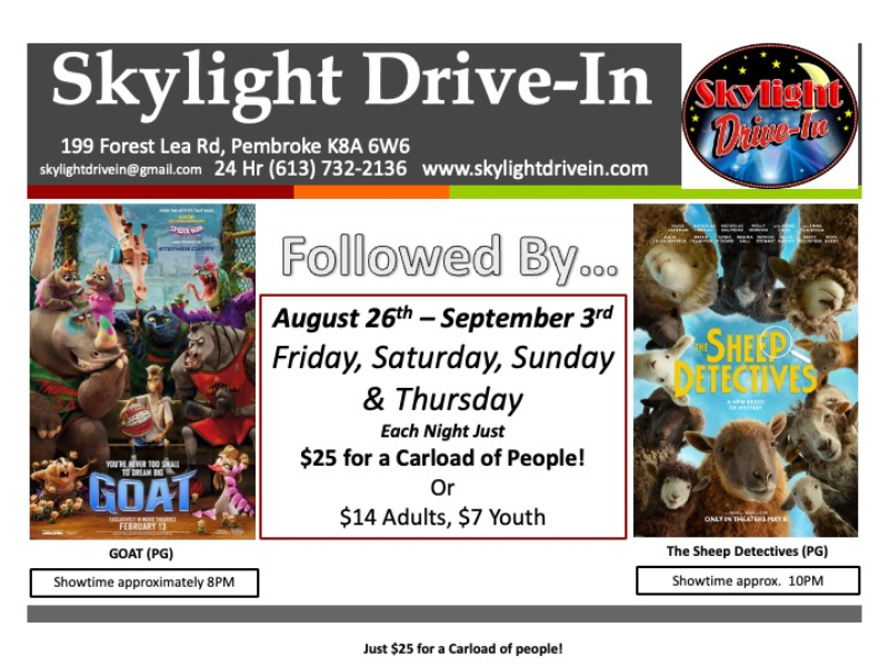 Skylight Drive-In! GOAT WITH The Sheep Detectives