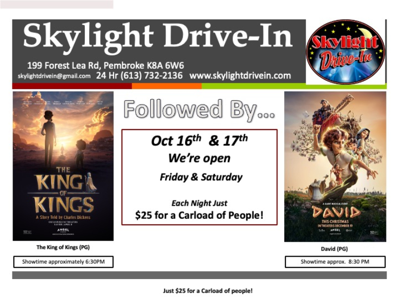 Skylight Drive-In! King of Kings Followed By... David