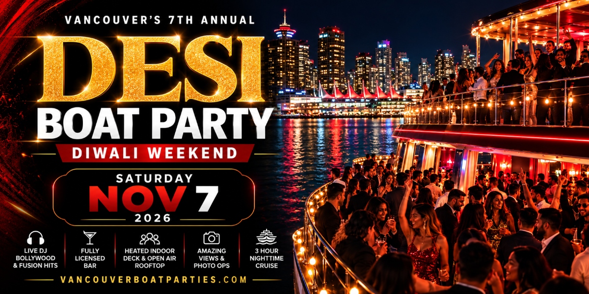 Desi Boat Party Vancouver 2026 | Diwali Weekend